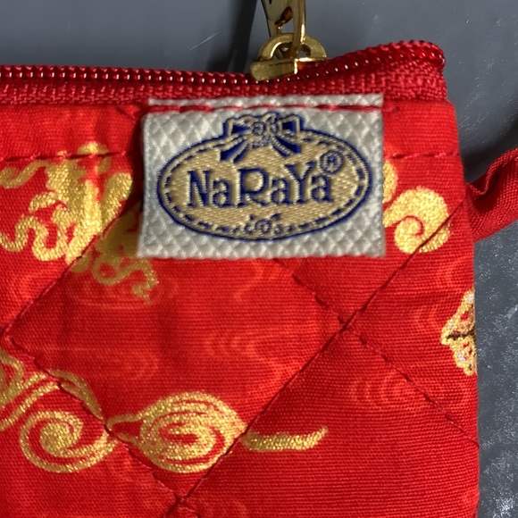 Red Purse with Lucky Gold Dragon Chinese envelope style bag with red strap - Picture 3 of 5